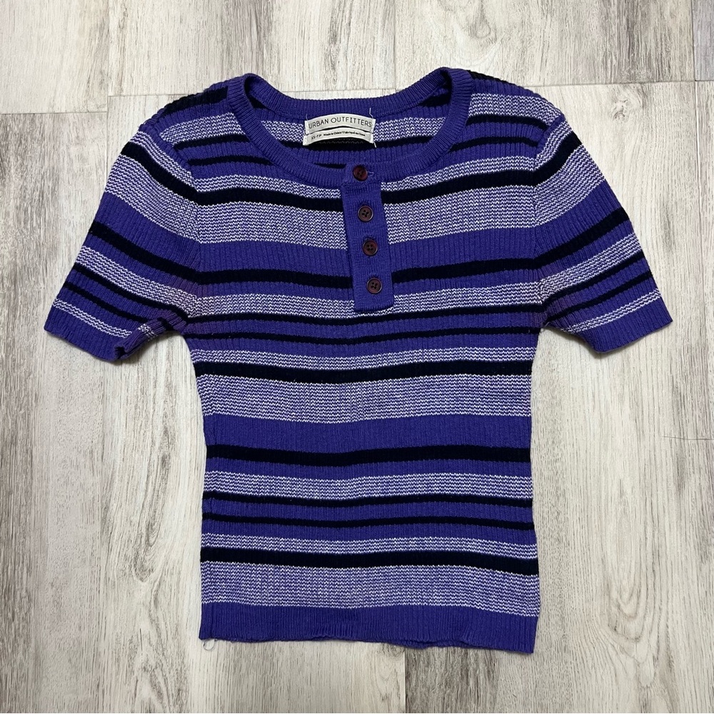Urban Outfitters Purple Striped Crop Top
